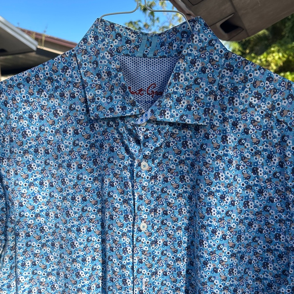 Robert Graham Blue and White Floral Button Down Shirt